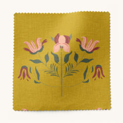 Gray Benko Fabric Collection - Pink Lotus - Colorway: Chartreuse Peach - Swatch