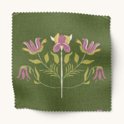 Gray Benko Fabric Collection - Pink Lotus - Colorway: Green - Swatch
