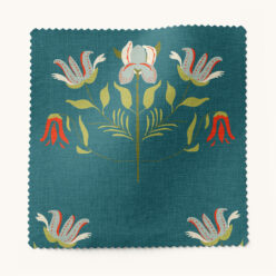 Gray Benko Fabric Collection - Pink Lotus - Colorway: Peacock - Swatch