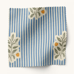 Gray Benko Fabric Collection - Piper Noooo - Colorway: Blue Orange - Swatch