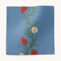Gray Benko Fabric Collection - Strawberry Fields - Colorway: Blue Red - Swatch