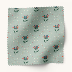 Gray Benko Fabric Collection - Tiny Trellis - Colorway: Pale Blue - Swatch