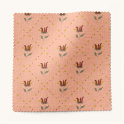 Gray Benko Fabric Collection - Tiny Trellis - Colorway: Peach - Swatch