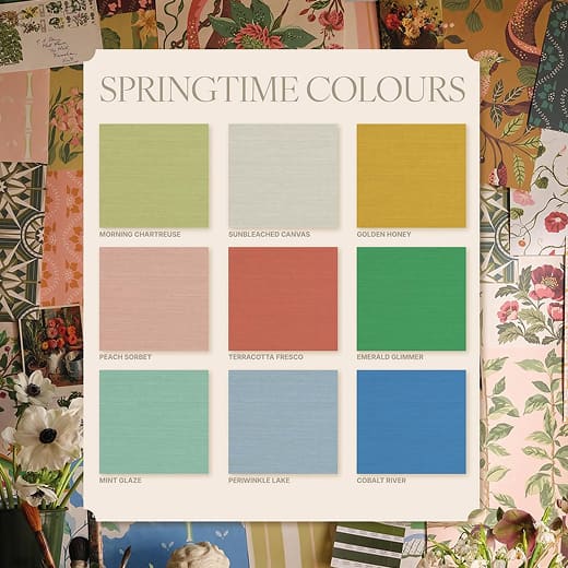 Painter’s Glasshouse Grasscloth wallpaper palette