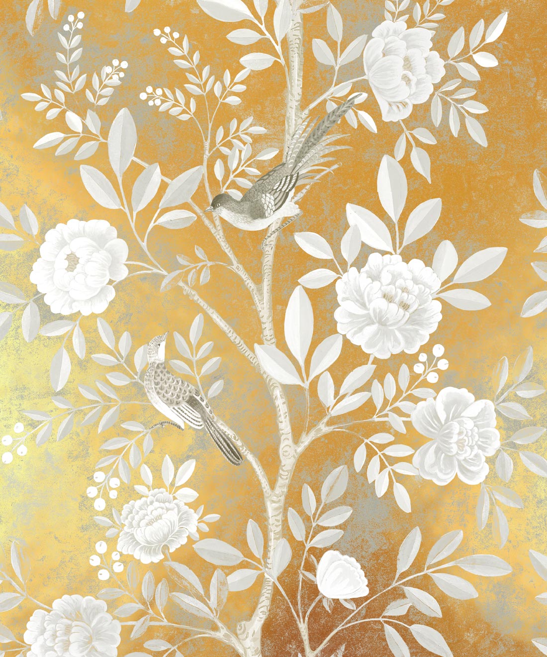 Chinoiserie Metallic Wallpaper - Colourway: Linen (Gold) - Swatch